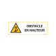 Signalétique danger W020 - Obstacle en hauteur - Norme ISO 7010