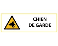 Signalétique de danger - Picto Chien de garde - W013 - ISO 7010  - 297 x 105 mm - PVC