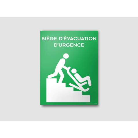 Panneau évacuation - Siège d'évacuation d'urgence - 210x150 mm