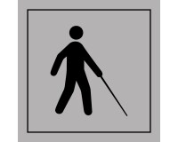 Pictogramme - Accessibilité malvoyant ou aveugle - Gravoply  - 350 x 350 mm - Gris