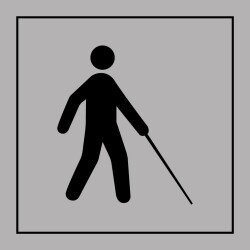 Pictogramme - Accessibilité malvoyant ou aveugle - Gravoply  - 350 x 350 mm - Gris