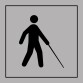 Pictogramme - Accessibilité malvoyant ou aveugle - Gravoply  - 350 x 350 mm - Gris