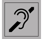 Signalétique d'information - Accessibilité malentendant - ISO 7001  - 125 x 125 mm - Gris