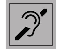 Signalétique d'information - Accessibilité malentendant - ISO 7001  - 125 x 125 mm - Gris