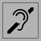 Signalétique d'information - Accessibilité malentendant - ISO 7001  - 125 x 125 mm - Gris