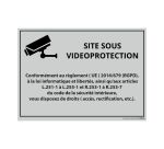 Panneau Site sous vidéoprotection - Signalisation de sécurité  - 210 x 150 mm - Blanc - Vinyle Souple Autocollant