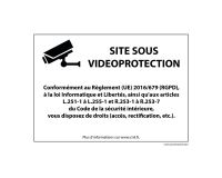 Panneau Site sous vidéoprotection - Signalisation de sécurité  - 300 x 420 mm - Blanc - PVC
