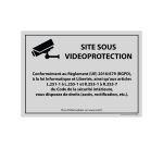 Panneau Site sous vidéoprotection - Signalisation de sécurité  - 210 x 150 mm - Gris - Vinyle Souple Autocollant