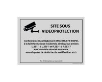 Panneau Site sous vidéoprotection - Signalisation de sécurité  - 300 x 420 mm - Gris - PVC