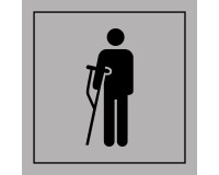 Panneau - Accès prioritaire aux personnes blessés - PI PF 056  - 250 x 250 mm - Gris