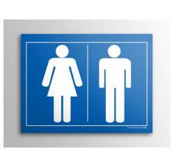 Plaque gravée - Pictogramme WC homme/femme - 10 x 14 cm - Gravoply  - Blanc