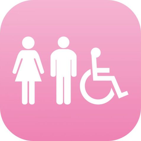 Plaque signalétique - PLEXI Mixte H/F + PMR - 120x120 mm