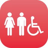 Plaque signalétique - PLEXI Mixte H/F + PMR - 120x120 mm