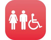 Plaque signalétique - PLEXI Mixte H/F + PMR - 120x120 mm