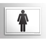 Plaque gravée - Toilettes picto Femme - 10x14cm