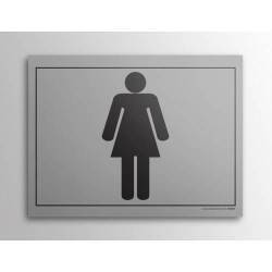Plaque gravée - Toilettes picto Femme - 10x14cm