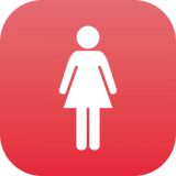 Plaque signalétique - Pictogramme Femme - Plexiglas® - 120 x 120 mm