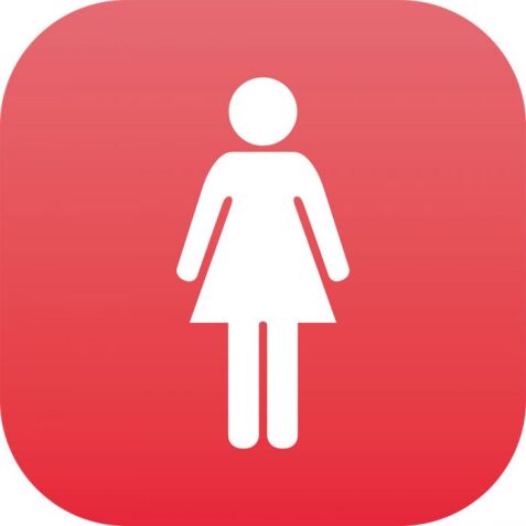 Plaque signalétique - Pictogramme Femme - Plexiglas® - 120 x 120 mm