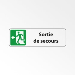 Signalétique d'évacuation - Panneau Sortie de Secours - Gauche