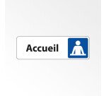 Plaque Accueil PVC / Aluminium Brossé – Signalétique  - 150 x 47 mm - Argent