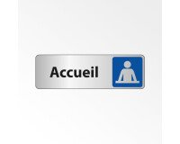 Panneau « Accueil » adhésif pour porte vitrée | PVC/Alu