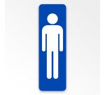 Panneau WC Homme adhésif PVC ou alu brossé – 2 formats  - 250 x 80 mm - Blanc