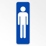 Signalétique WC homme – Panneau adhésif – Silhouette pictogramme  - 250 x 80 mm - Bleu