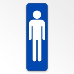 Signalétique WC homme – Panneau adhésif – Silhouette pictogramme