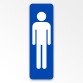 Signalétique WC homme – Panneau adhésif – Silhouette pictogramme  - 250 x 80 mm - Bleu