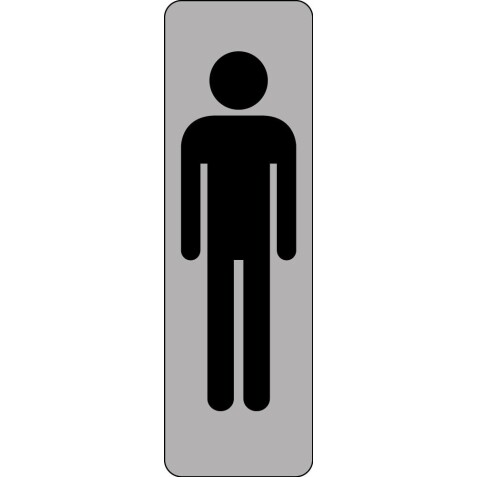 Signalétique WC homme – Panneau adhésif – Silhouette pictogramme