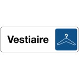 Signalétique vestiaire – Pictogramme cintre – Plaque de porte  - 250 x 80 mm - Blanc