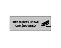 Panneau d'information - Pictogramme de sécurité Vidéo surveillance  - 450 x 150 mm - Gris - PVC