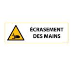 Panneau de Danger - Écrasement des mains - W024 - ISO 7010  - 297 x 105 mm - Vinyle Souple Autocollant