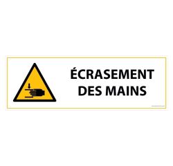 Panneau de Danger - Écrasement des mains - W024 - ISO 7010  - 450 x 150 mm - Vinyle Souple Autocollant