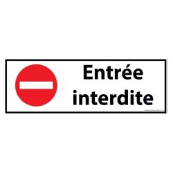 Panneau de signalisation ERP - Pictogramme Entrée interdite