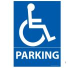 Panneau de signalisation Parking avec picto Handicapé pour ERP    - 210 x 150 mm - PVC 2 mm