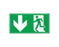 Panneau d'évacuation - Pictogramme Sortie de secours - ISO 7010  - 200 x 100 mm - Vinyle Souple Autocollant