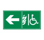 Panneau d'évacuation PMR - Sortie de secours - Flèche à gauche