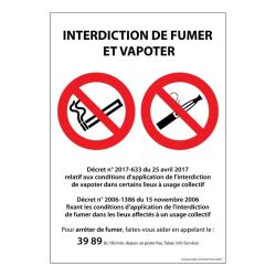 Panneau signalétique - Interdiction de fumer et vapoter - ISO 7010