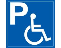Panneau signalétique - Parking Handicapé - 500x500 mm Aluminium