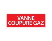 Panneau de signalétique - Vanne coupure gaz - 210 x 75 mm  - PVC