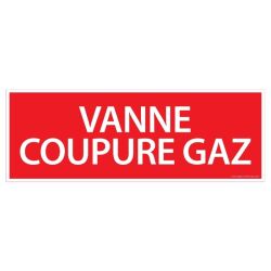 Panneau de signalétique - Vanne coupure gaz - 210 x 75 mm