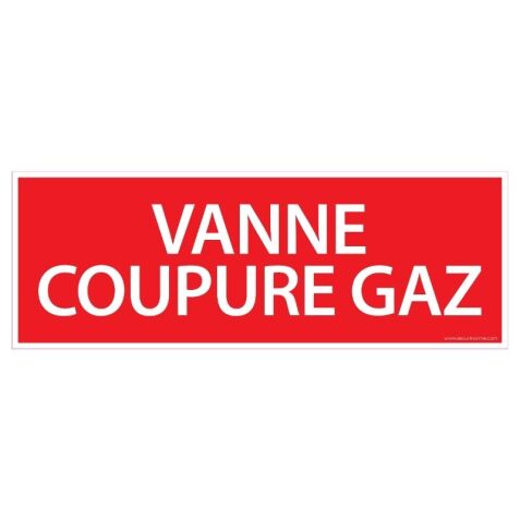 Panneau de signalétique - Vanne coupure gaz - 210 x 75 mm