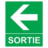 Panneau directionnel - Sortie flèche gauche - Vinyle 300 x 250 mm  - Vinyle Souple Autocollant