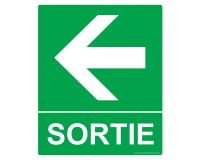 Panneau directionnel - Sortie flèche gauche - Vinyle 300 x 250 mm  - Vinyle Souple Autocollant