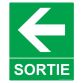 Panneau directionnel - Sortie flèche gauche - Vinyle 300 x 250 mm  - Vinyle Souple Autocollant