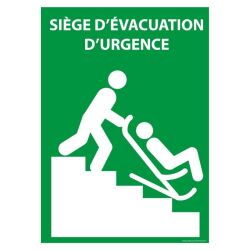 Panneau évacuation - Siège d'évacuation d'urgence - 210x150 mm