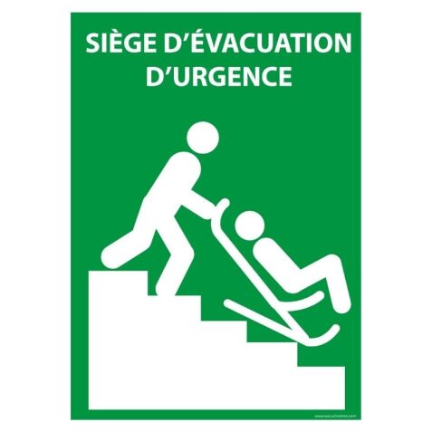 Panneau évacuation - Siège d'évacuation d'urgence - 210x150 mm