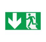 Panneau évacuation - Sortie de secours - Photo-luminescent  - 300 x 150 mm - Vinyle Souple Autocollant