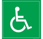 Panneau signalétique - Symbole Handicapé - PVC - 200x200 mm
